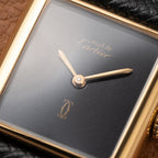 Cartier Tank Must de Black 'Onyx' Dial Vermeil GM from 1990s