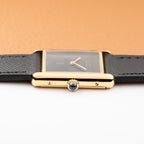 Cartier Tank Must de Black 'Onyx' Dial Vermeil GM from 1990s