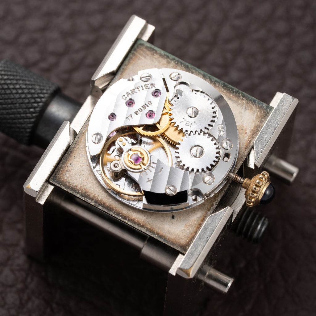 Cartier Tank Must de Black 'Onyx' Dial Vermeil GM from 1990s