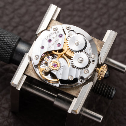 Cartier Tank Must de Black 'onyx' Dial Vermeil PM 1980s