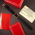 Cartier Tank Must de Black 'Onyx' Dial Vermeil PM Full Set from 1980
