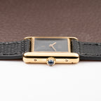 Cartier Tank Must de Black 'Onyx' Dial Vermeil PM Full Set from 1980