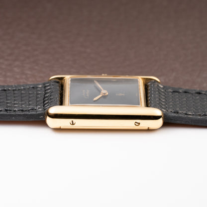 Cartier Tank Must de Black 'Onyx' Dial Vermeil PM Full Set from 1980