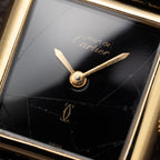 Cartier Tank Must de Black Dial Vermeil PM Full Set from 1997