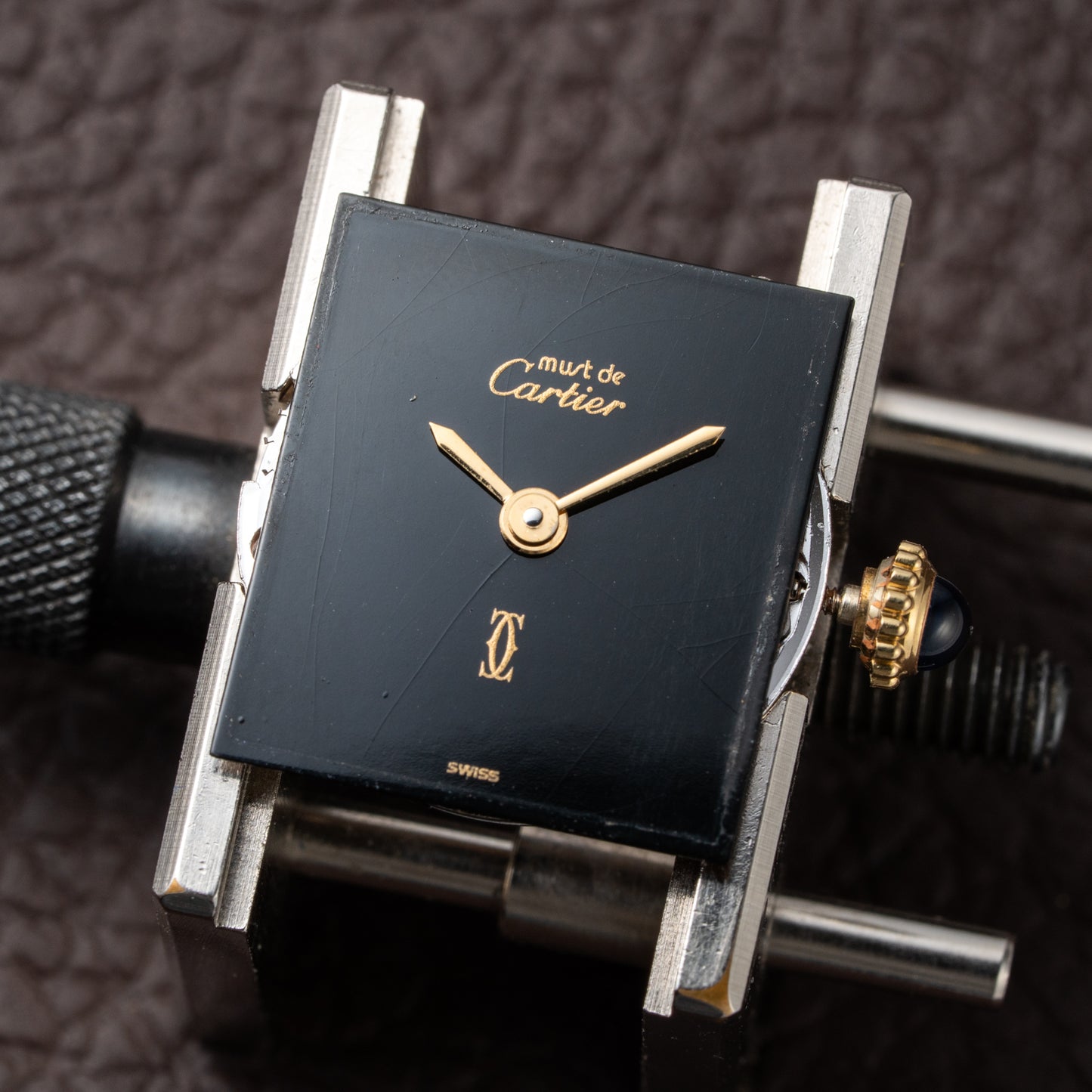 Cartier Tank Must de Vermeil Black 'onyx' Dial PM 1980s