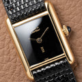 Cartier Tank Must de Vermeil Black 'onyx' Dial PM 1980s