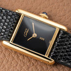 Cartier Tank Must de Vermeil Black 'onyx' Dial PM 1980s