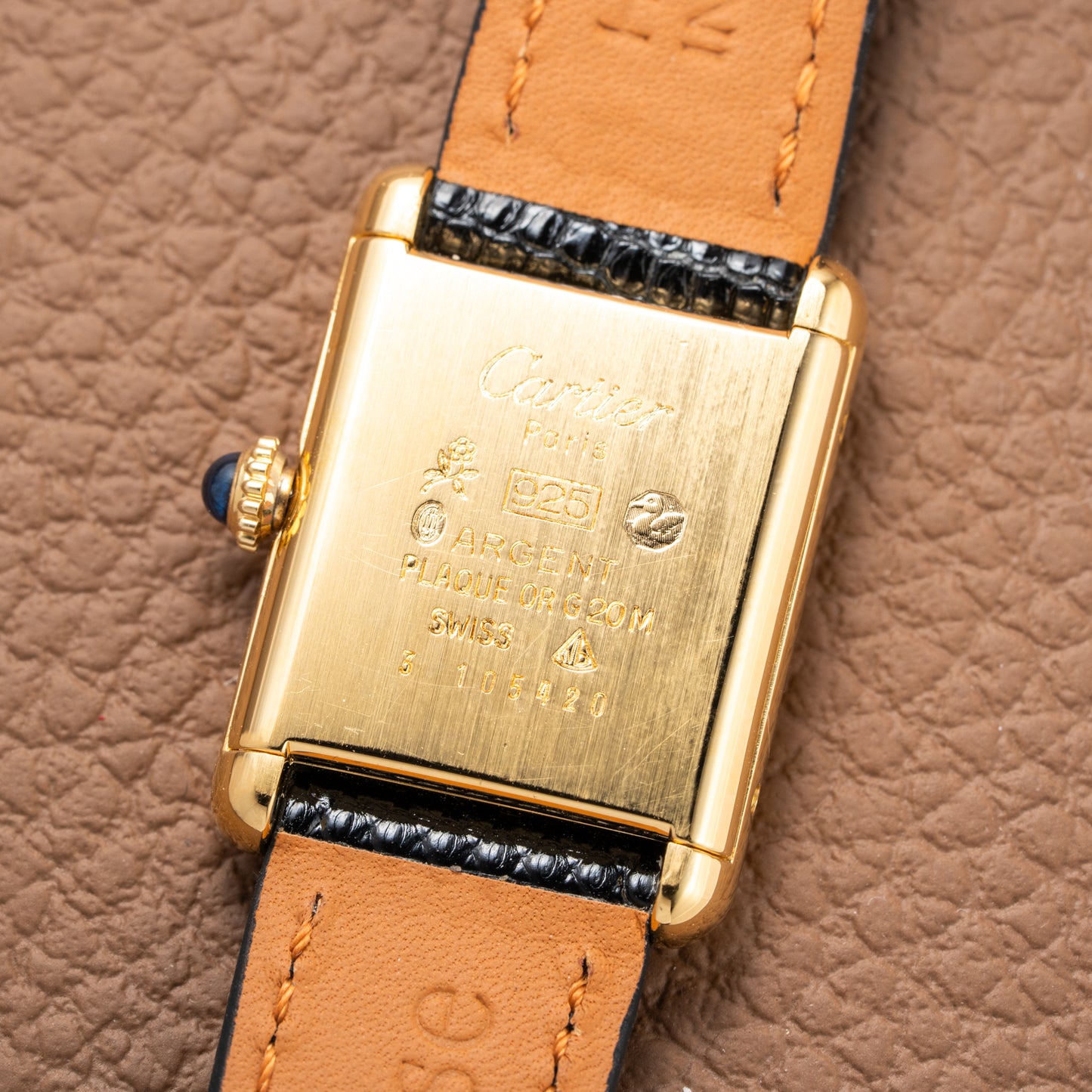 Cartier Tank Must de Vermeil Black 'onyx' Dial PM 1980s