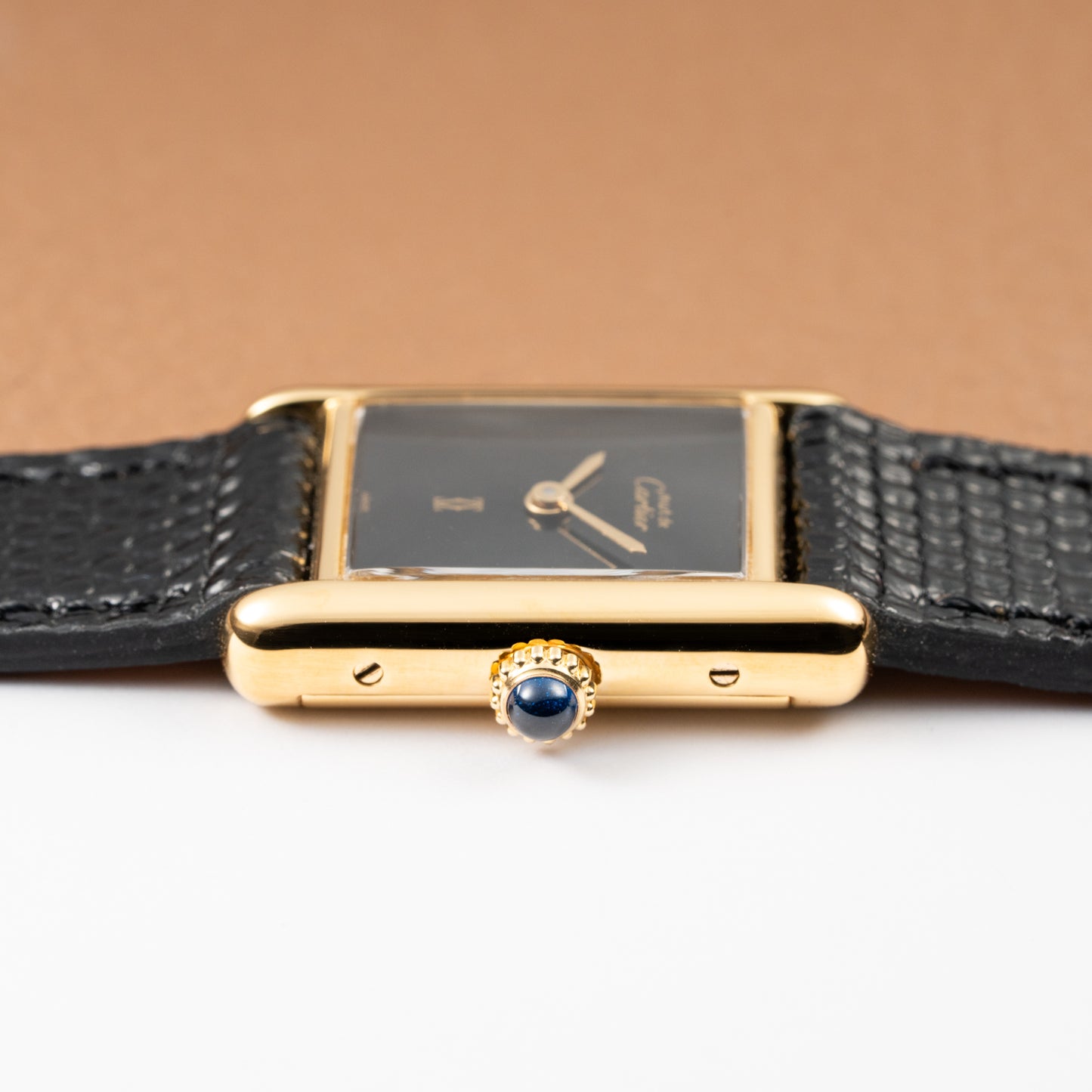 Cartier Tank Must de Vermeil Black 'onyx' Dial PM 1980s