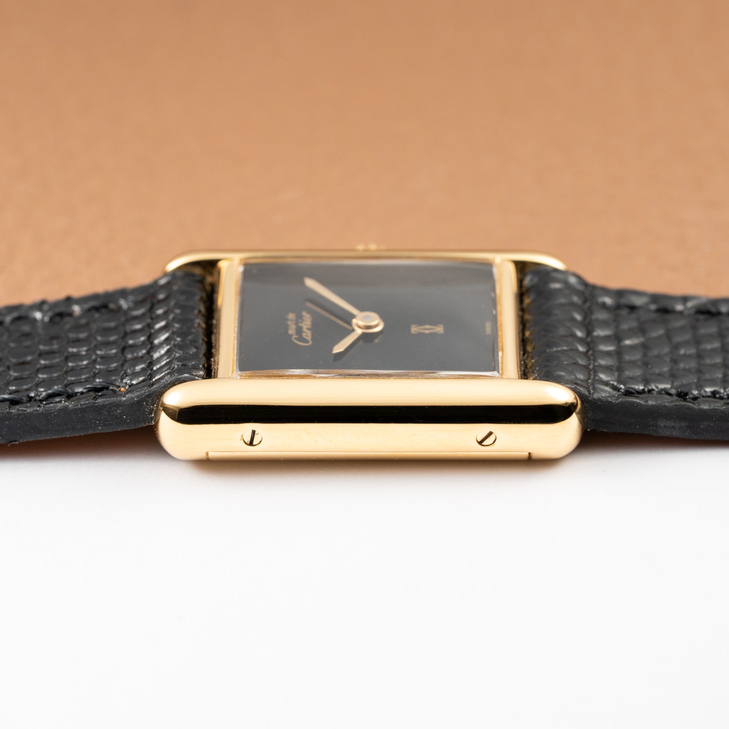 Cartier Tank Must de Vermeil Black 'onyx' Dial PM 1980s