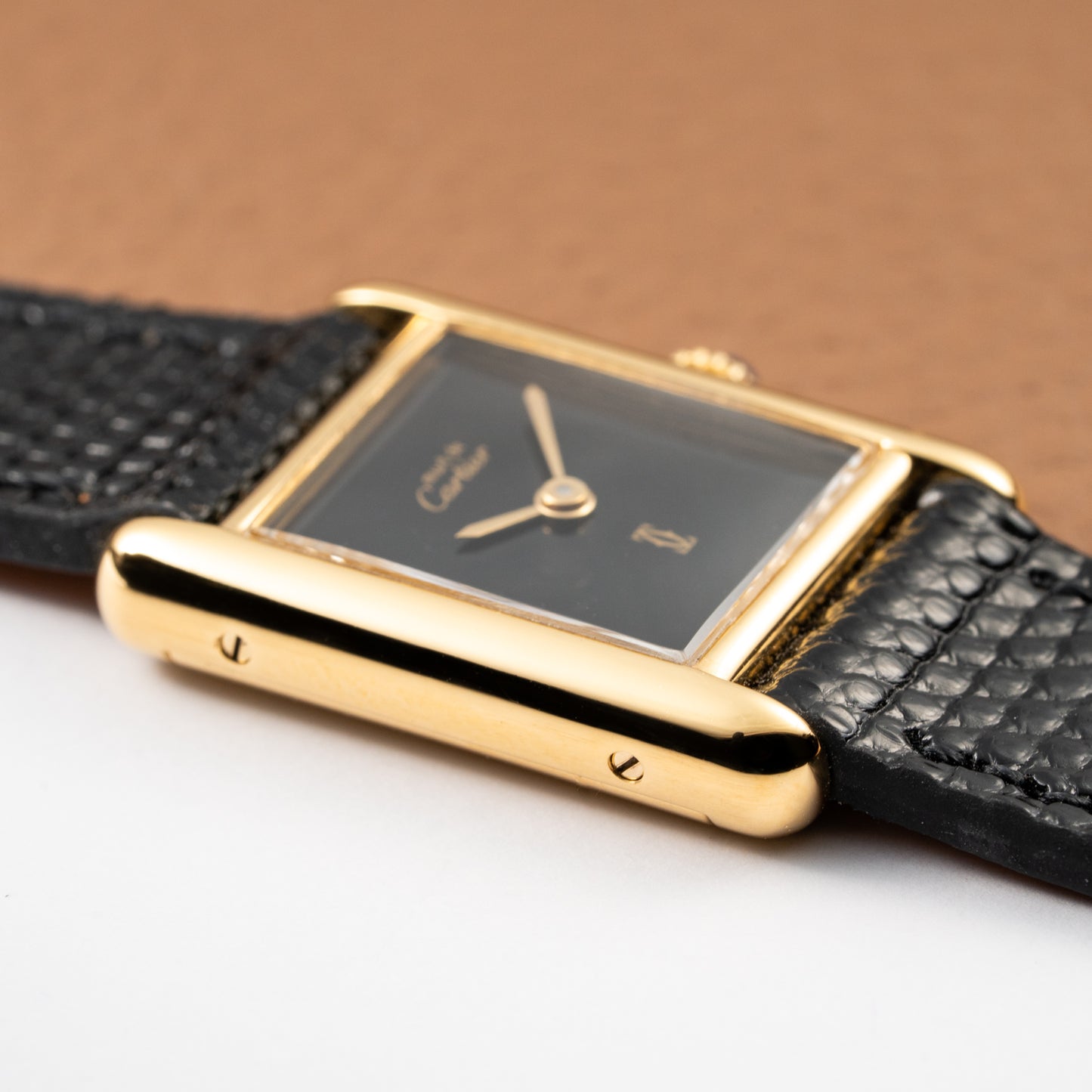 Cartier Tank Must de Vermeil Black 'onyx' Dial PM 1980s