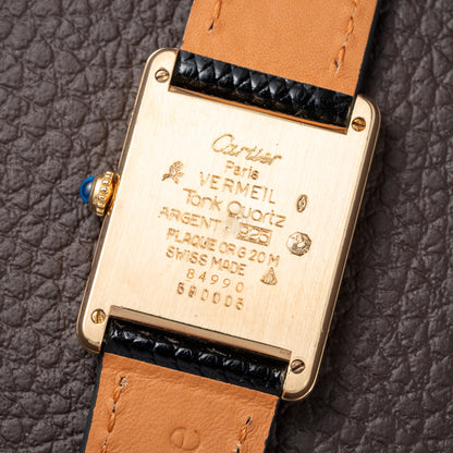 Cartier Tank Must de Rare Breguet Numerals Dial Vermeil Ref 590005 From 1990s