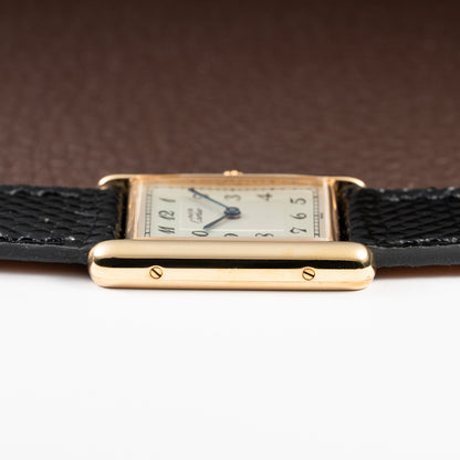 Cartier Tank Must de Rare Breguet Numerals Dial Vermeil Ref 590005 From 1990s