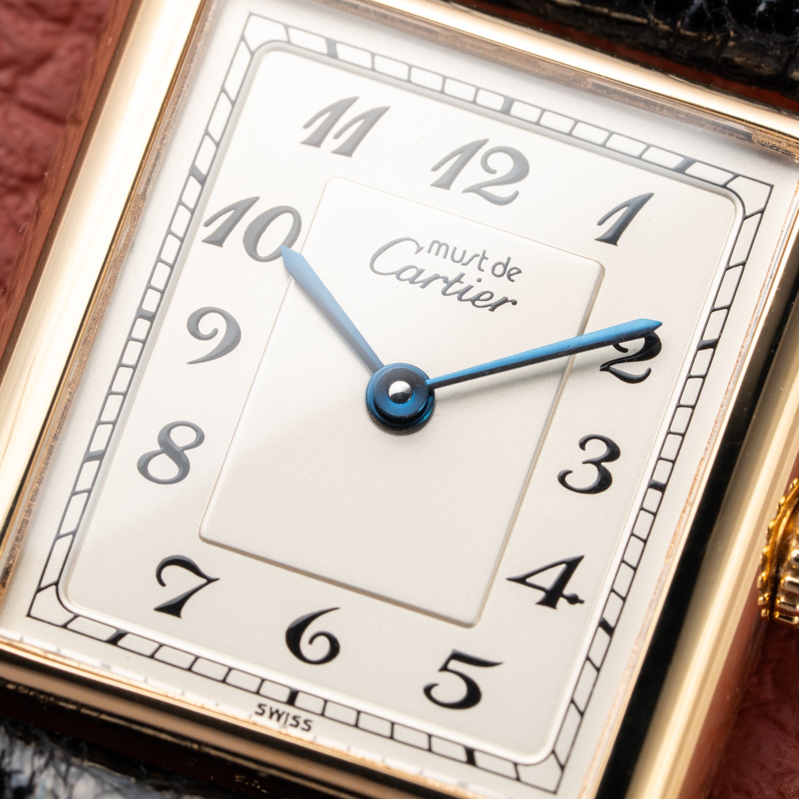 Cartier Tank Must de Rare Breguet Numerals Dial Vermeil Ref 590005 From 1990s