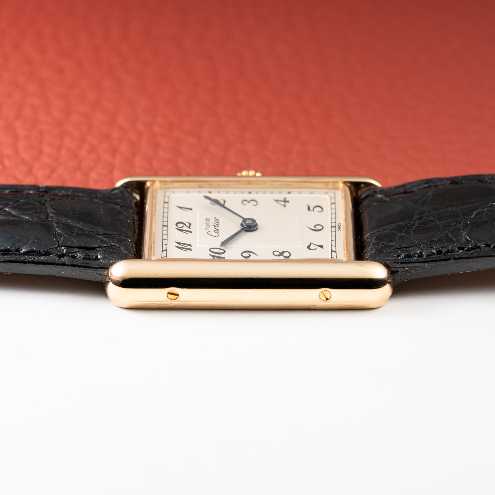 Cartier Tank Must de Rare Breguet Numerals Dial Vermeil Ref 590005 From 1990s