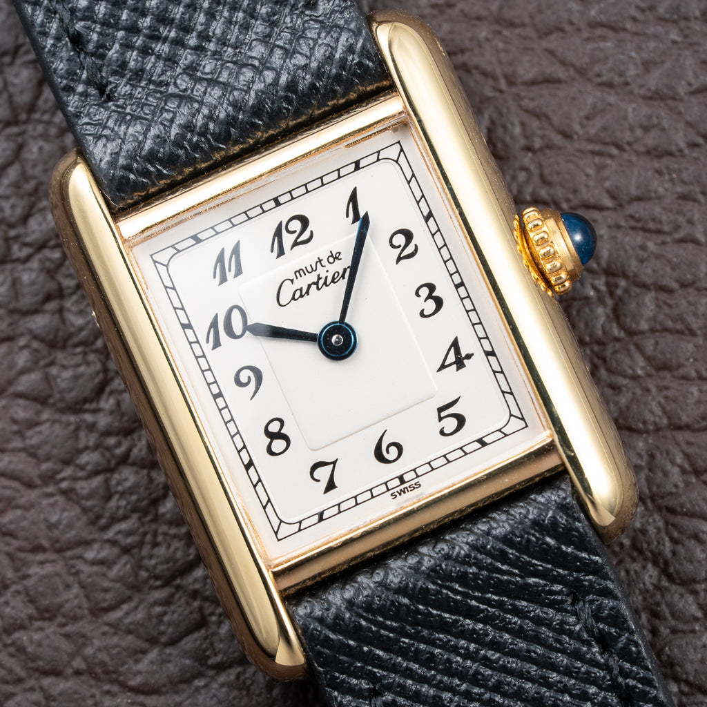 Cartier Tank Must de Breguet Numerals Dial Vermeil Quartz Cartier Serviced 2026 PM Ref. 5057001 from 1990s
