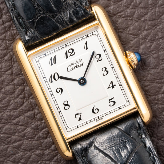 Cartier Tank Must de Breguet Numerals Dial Vermeil Ref 590005 From 1990s