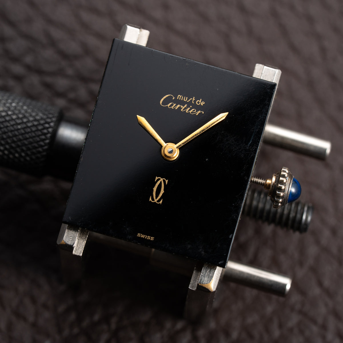 Cartier Tank Must de Vermeil Black Onyx Dial GM From 1980s