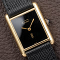 Cartier Tank Must de Vermeil Black Onyx Dial GM From 1980s
