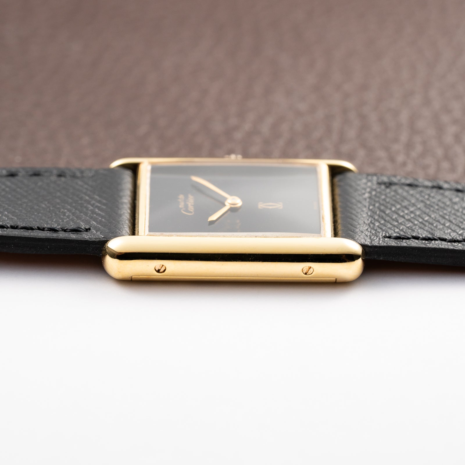 Cartier Tank Must de Vermeil Black Onyx Dial GM From 1980s