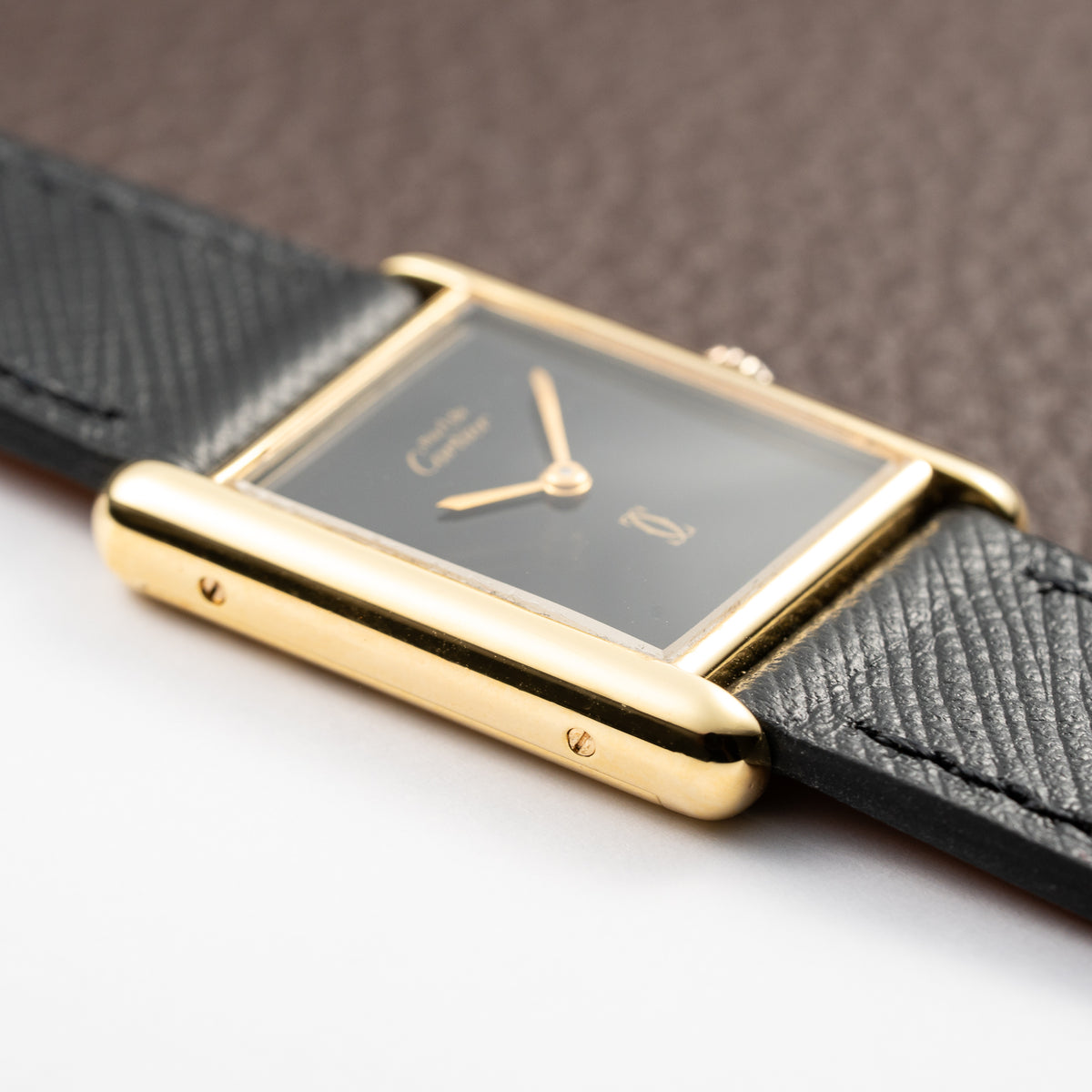 Cartier Tank Must de Vermeil Black Onyx Dial GM From 1980s