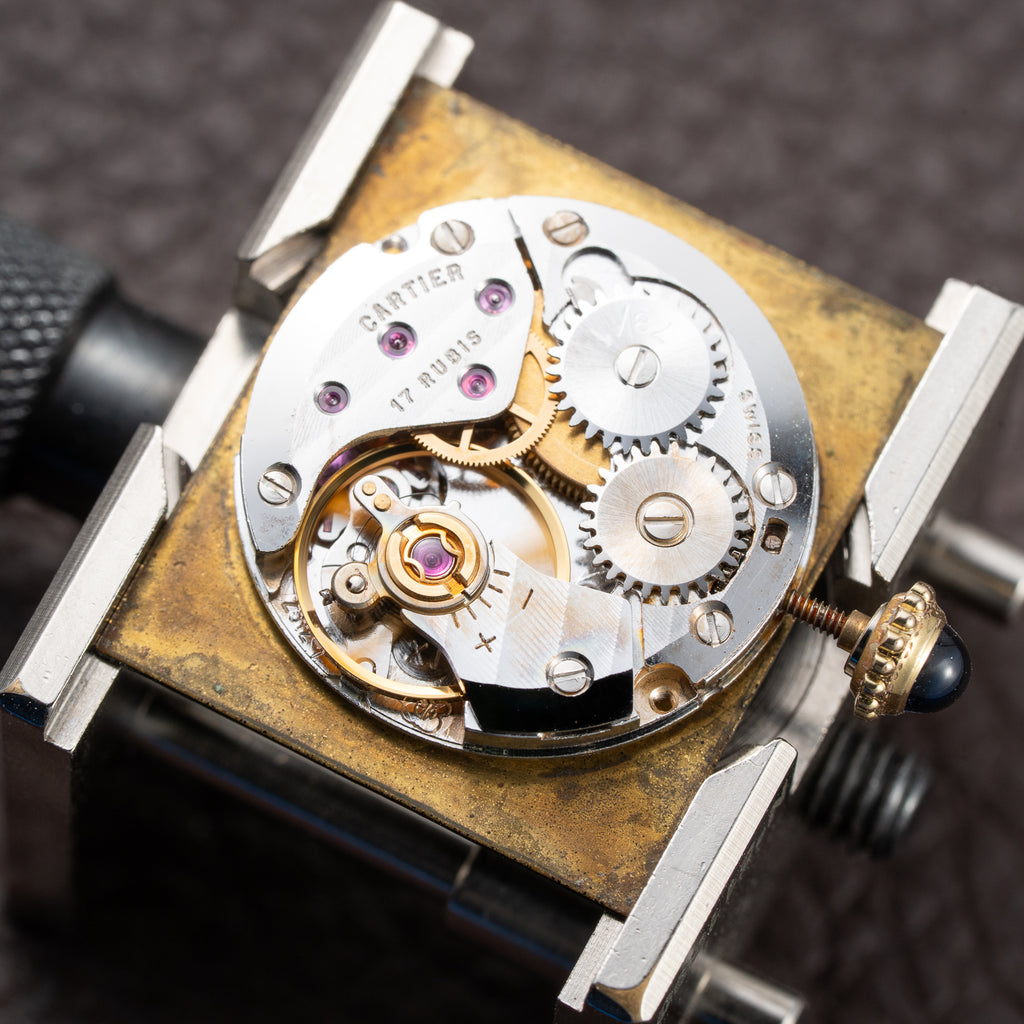 Cartier Tank Must de Black Roman Vermeil GM from 1980s