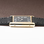 Cartier Tank Must de Black Roman Vermeil GM from 1980s