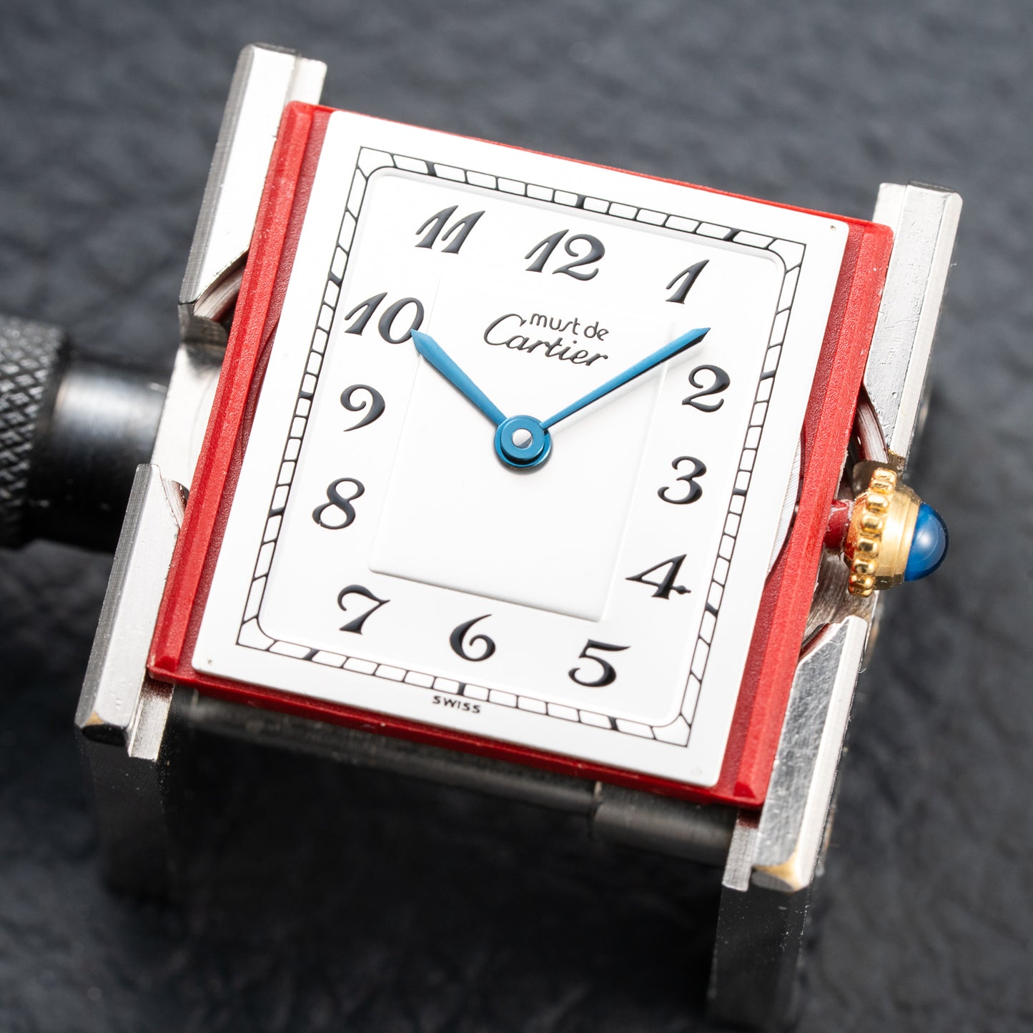 Cartier Tank Must de Rare Breguet Numerals Dial Vermeil Ref 590005 From 1990s