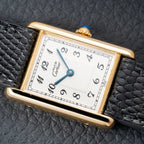 Cartier Tank Must de Rare Breguet Numerals Dial Vermeil Ref 590005 From 1990s