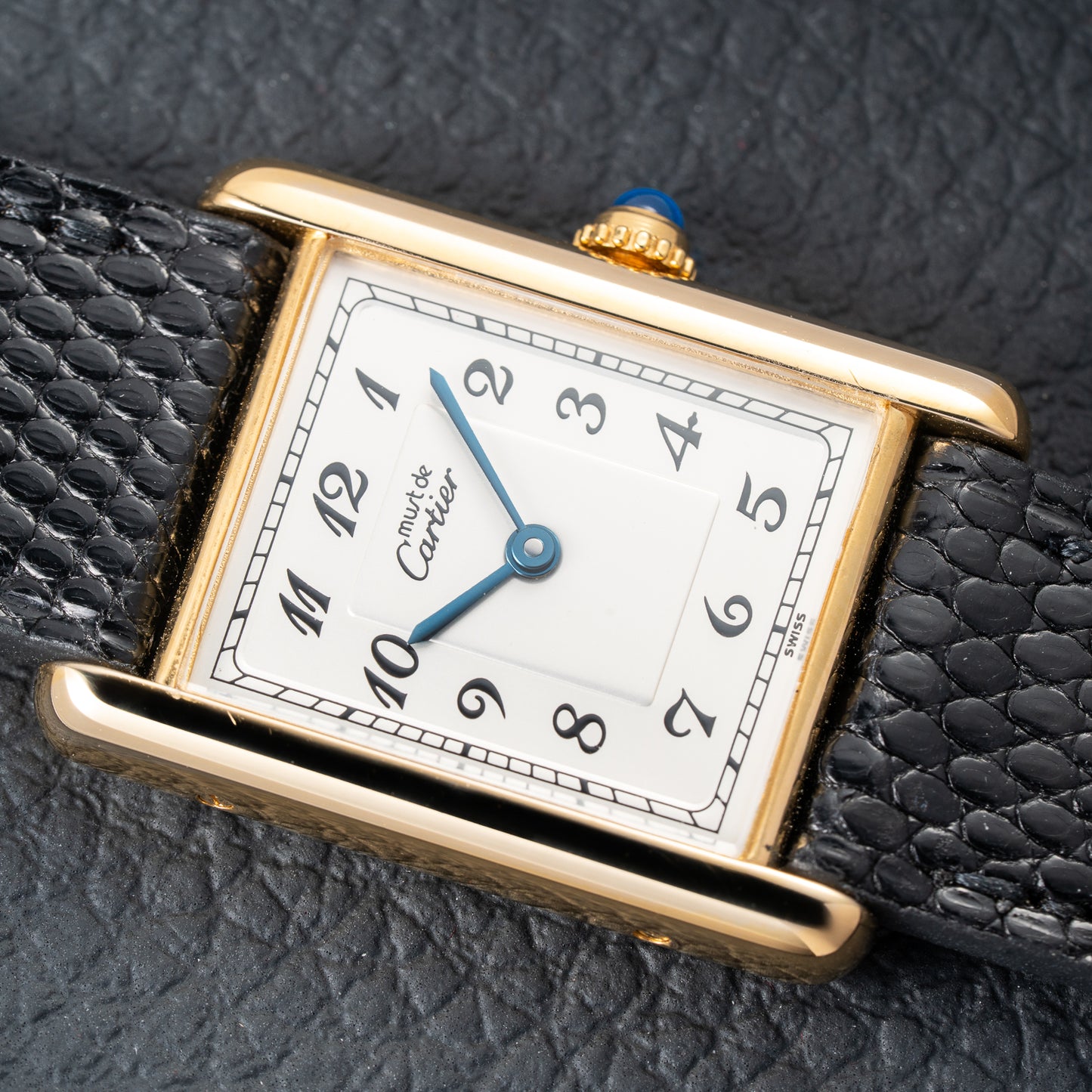 Cartier Tank Must de Rare Breguet Numerals Dial Vermeil Ref 590005 From 1990s