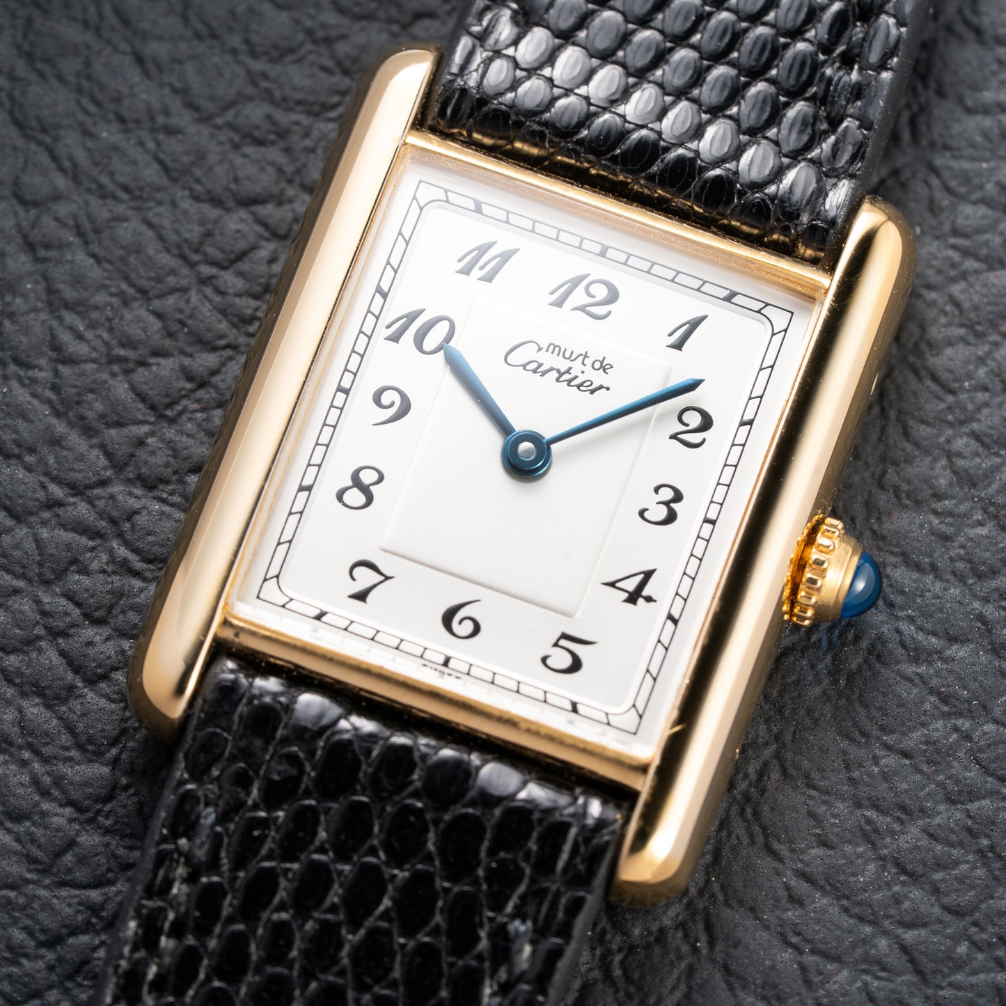 Cartier Tank Must de Rare Breguet Numerals Dial Vermeil Ref 590005 From 1990s