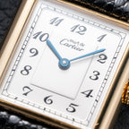 Cartier Tank Must de Rare Breguet Numerals Dial Vermeil Ref 590005 From 1990s