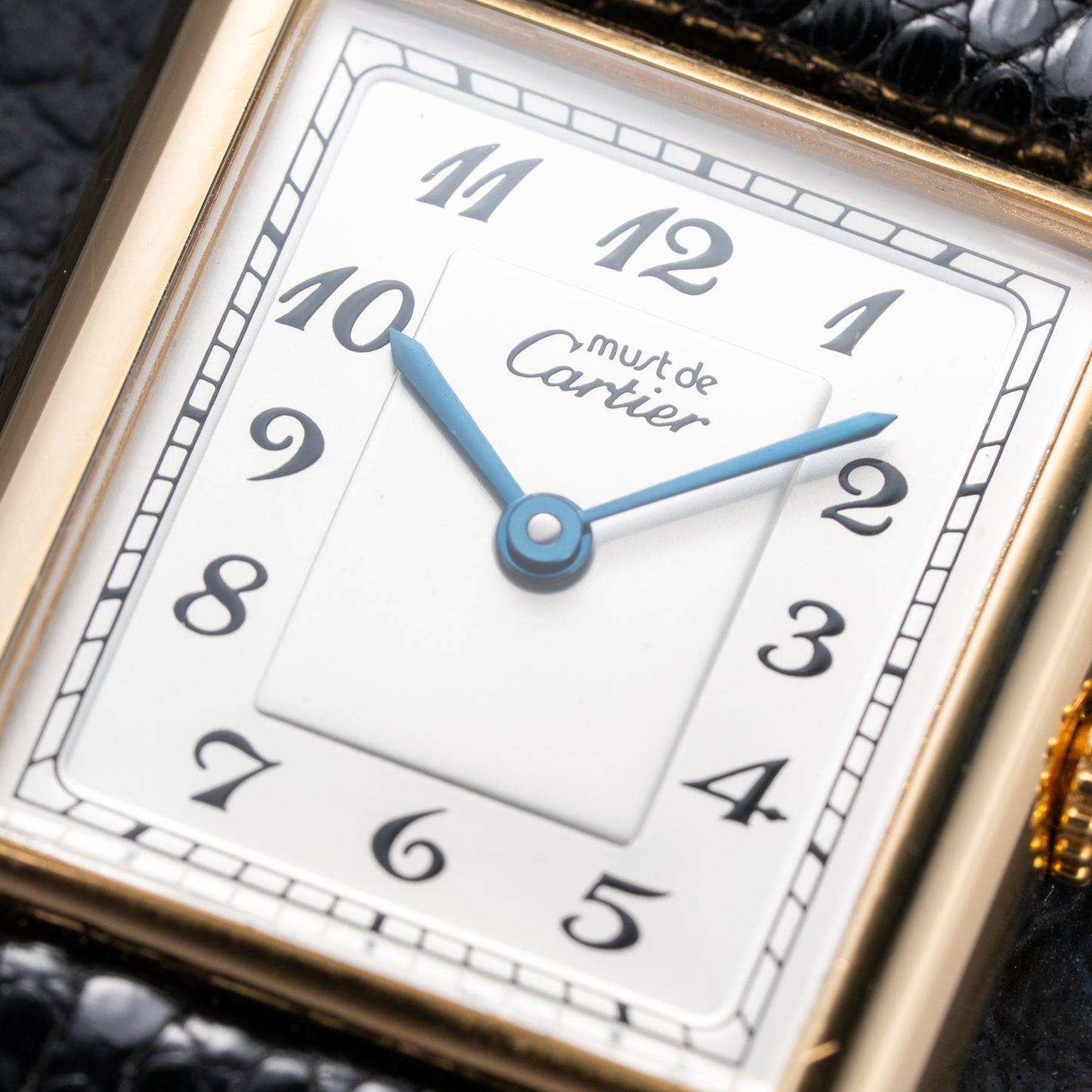 Cartier Tank Must de Rare Breguet Numerals Dial Vermeil Ref 590005 From 1990s