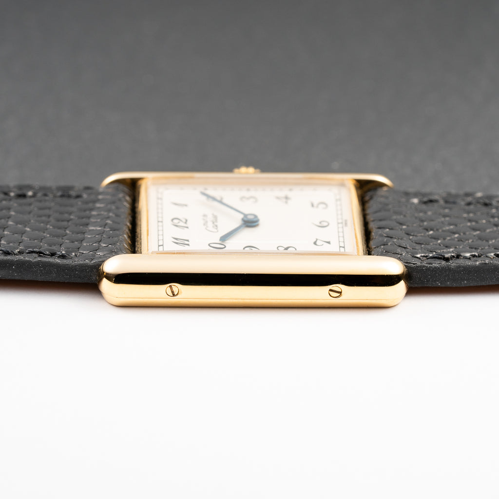 Cartier Tank Must de Rare Breguet Numerals Dial Vermeil Ref 590005 From 1990s