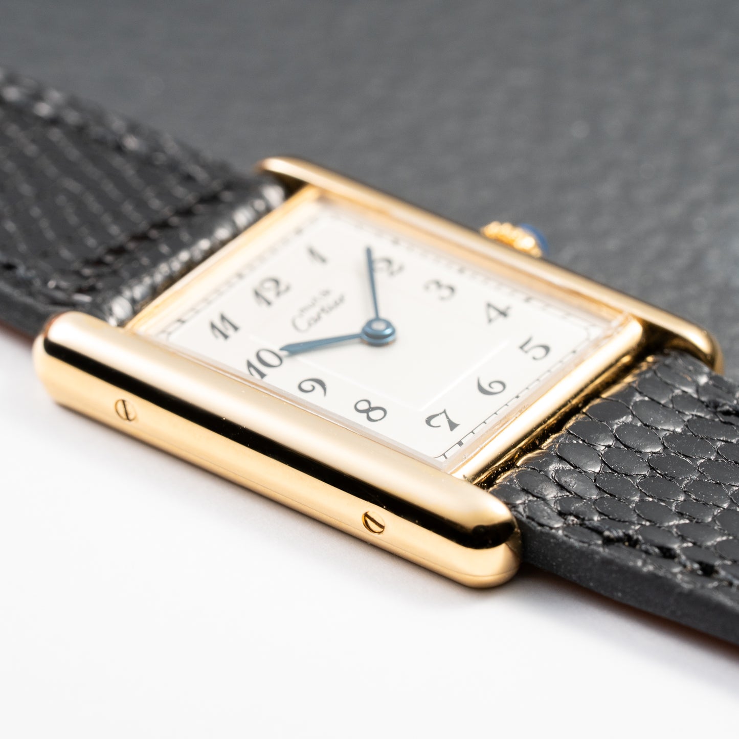 Cartier Tank Must de Rare Breguet Numerals Dial Vermeil Ref 590005 From 1990s