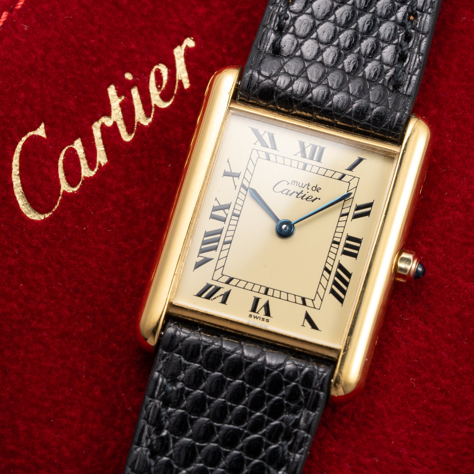 Cartier Tank Must de Lemon Roman Dial Vermeil With Cartier Service 2026 2y Warranty Ref 6 81006 from 1980s