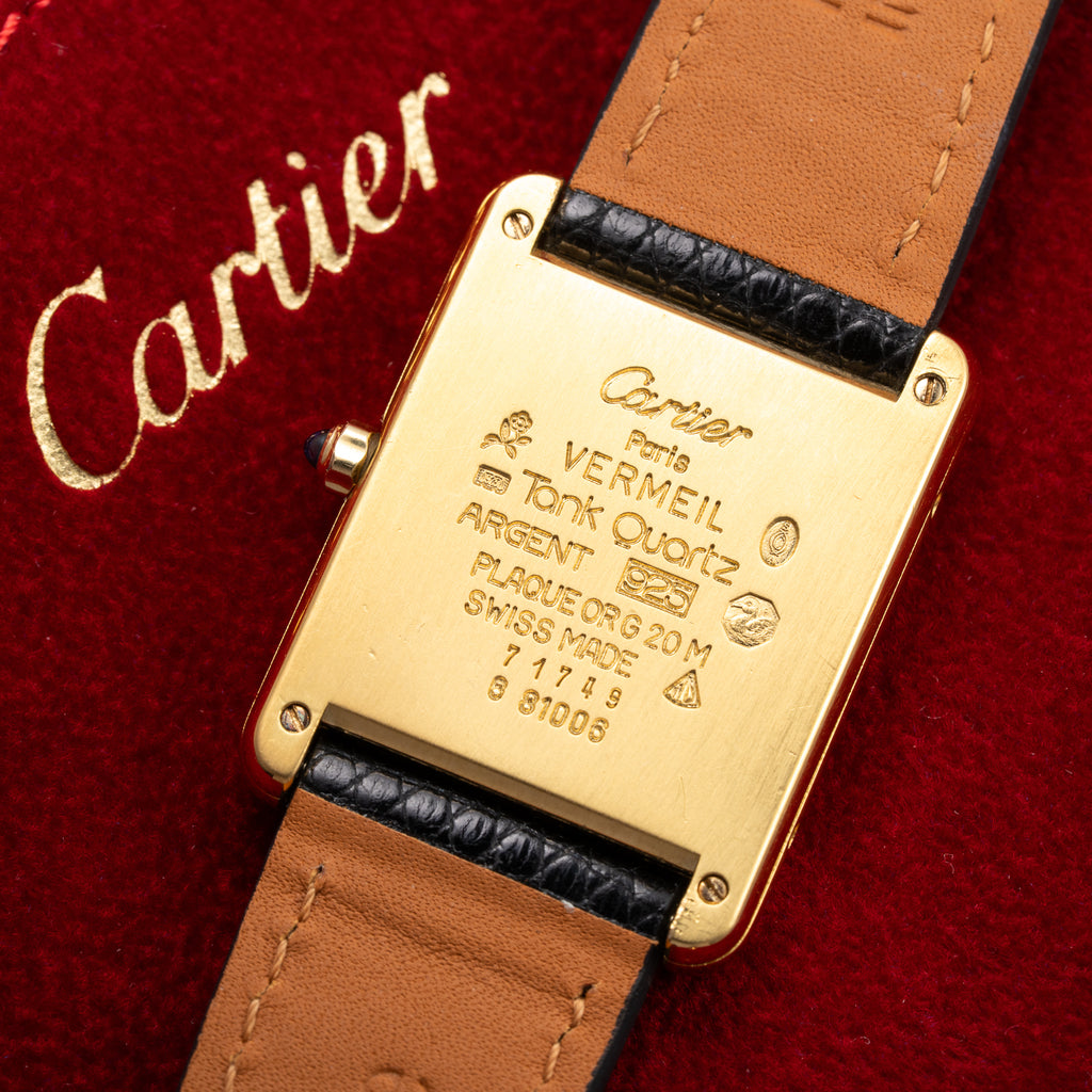 Cartier Tank Must de Lemon Roman Dial Vermeil With Cartier Service 2026 2y Warranty Ref 6 81006 from 1980s