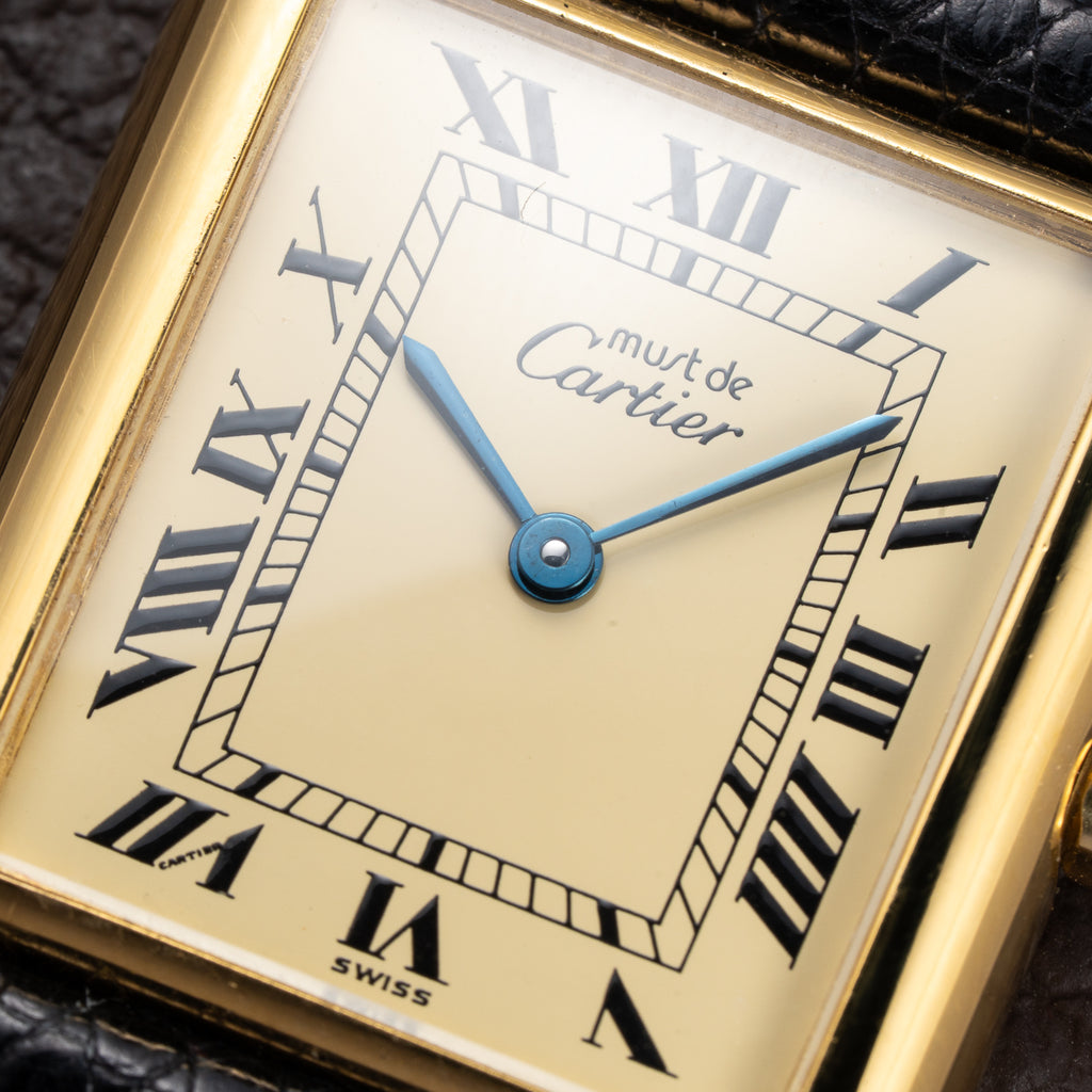 Cartier Tank Must de Lemon Roman Dial Vermeil With Cartier Service 2026 2y Warranty Ref 6 81006 from 1980s