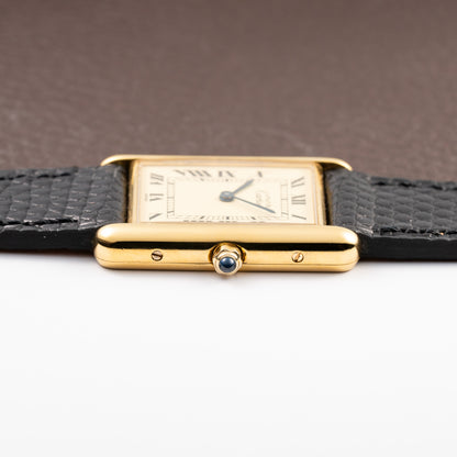 Cartier Tank Must de Lemon Roman Dial Vermeil With Cartier Service 2026 2y Warranty Ref 6 81006 from 1980s