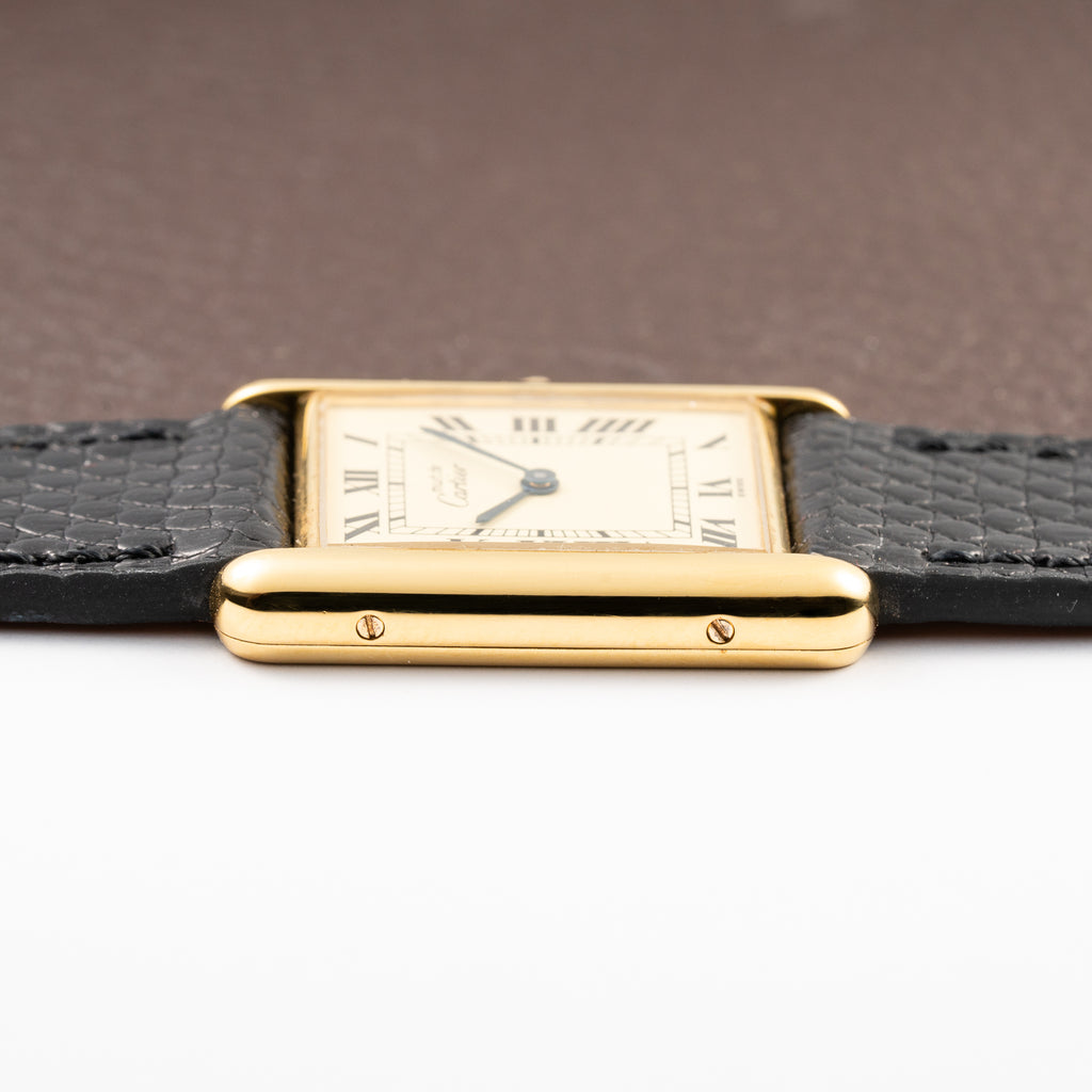 Cartier Tank Must de Lemon Roman Dial Vermeil With Cartier Service 2026 2y Warranty Ref 6 81006 from 1980s