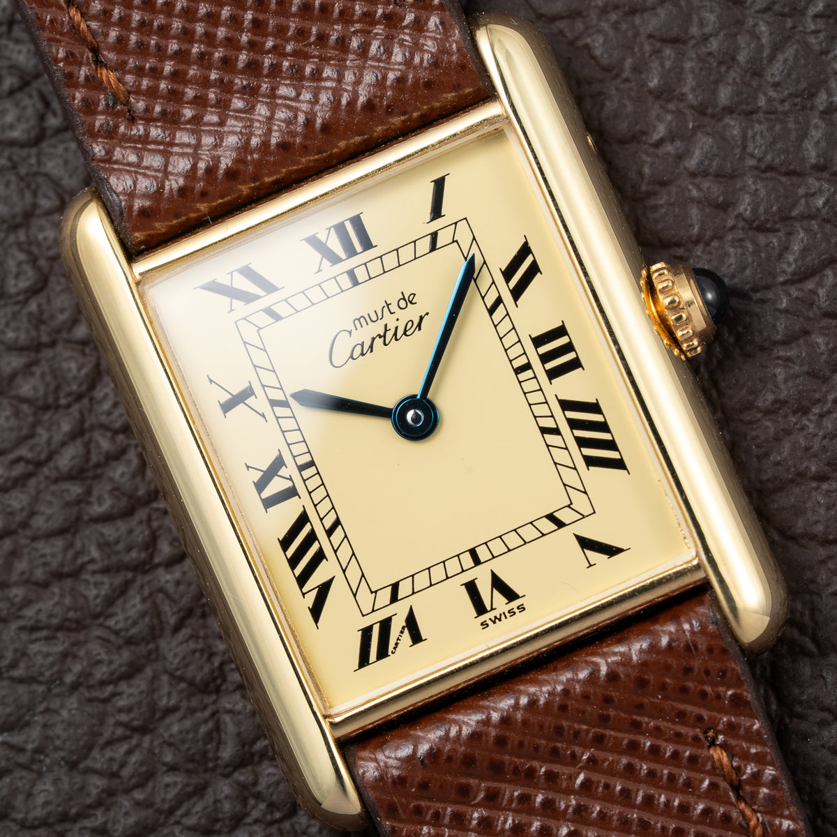 Cartier Tank Must de Lemon Roman Dial Vermeil GM Ref. 590005 From 1990s