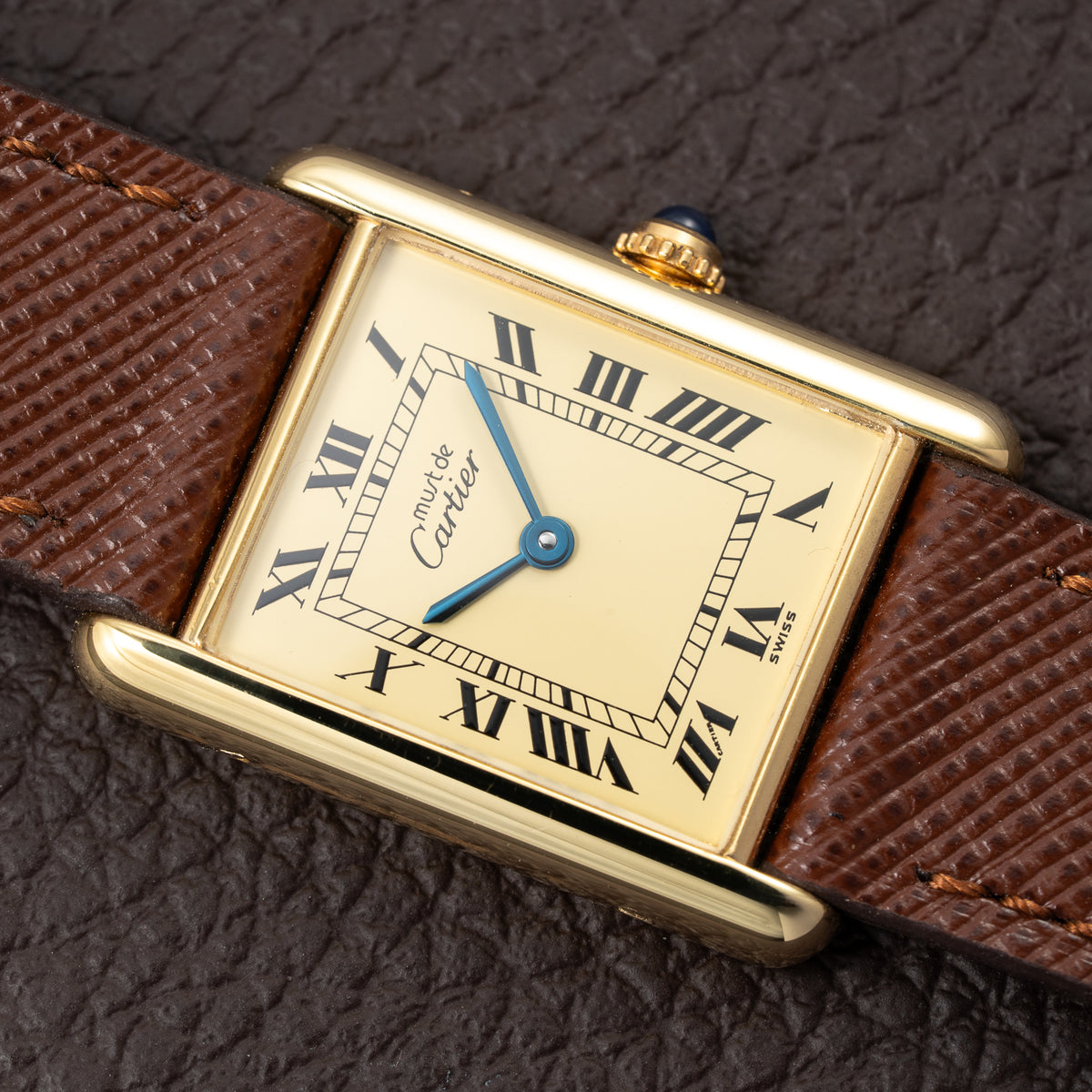 Cartier Tank Must de Lemon Roman Dial Vermeil GM Ref. 590005 From 1990s