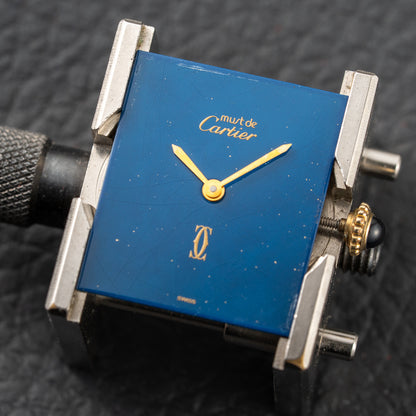 Cartier Tank Must de Lapis Lazuli Dial Vermeil GM 1980s