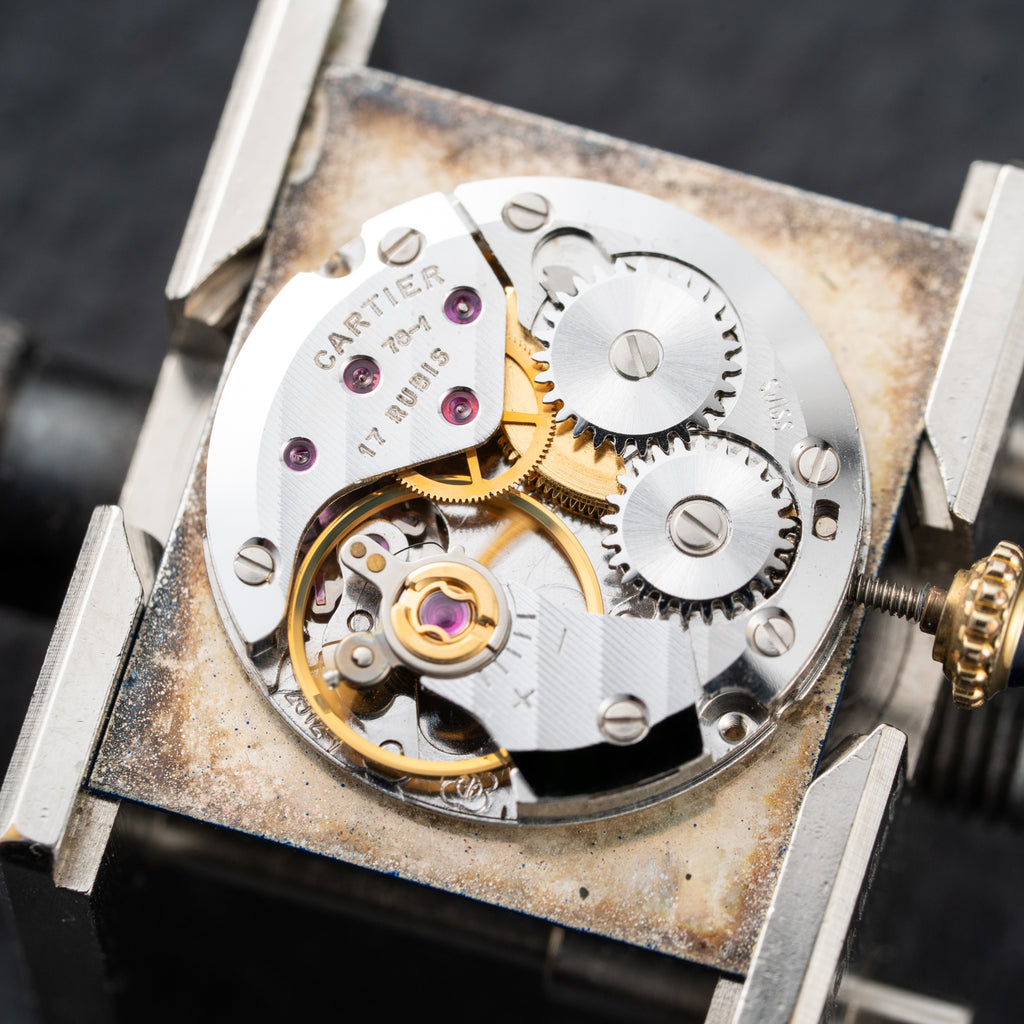 Cartier Tank Must de Lapis Lazuli Dial Vermeil GM 1980s
