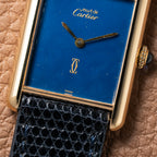 Cartier Tank Must de Lapis Lazuli Dial Vermeil GM 1980s