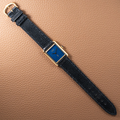 Cartier Tank Must de Lapis Lazuli Dial Vermeil GM 1980s