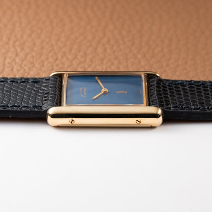 Cartier Tank Must de Lapis Lazuli Dial Vermeil GM 1980s