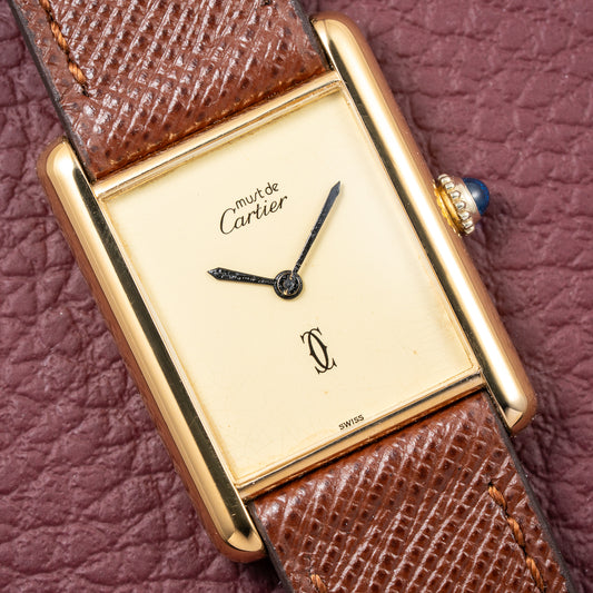 Cartier Tank Must de Vermeil Lemon Champagne Dial GM from 1990s