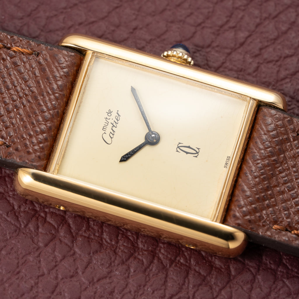Cartier Tank Must de Vermeil Lemon Champagne Dial GM from 1990s