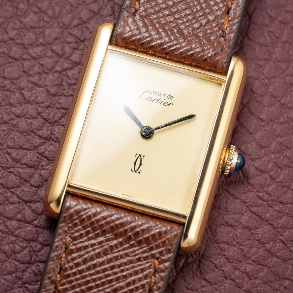 Cartier Tank Must de Vermeil Lemon Champagne Dial GM from 1990s
